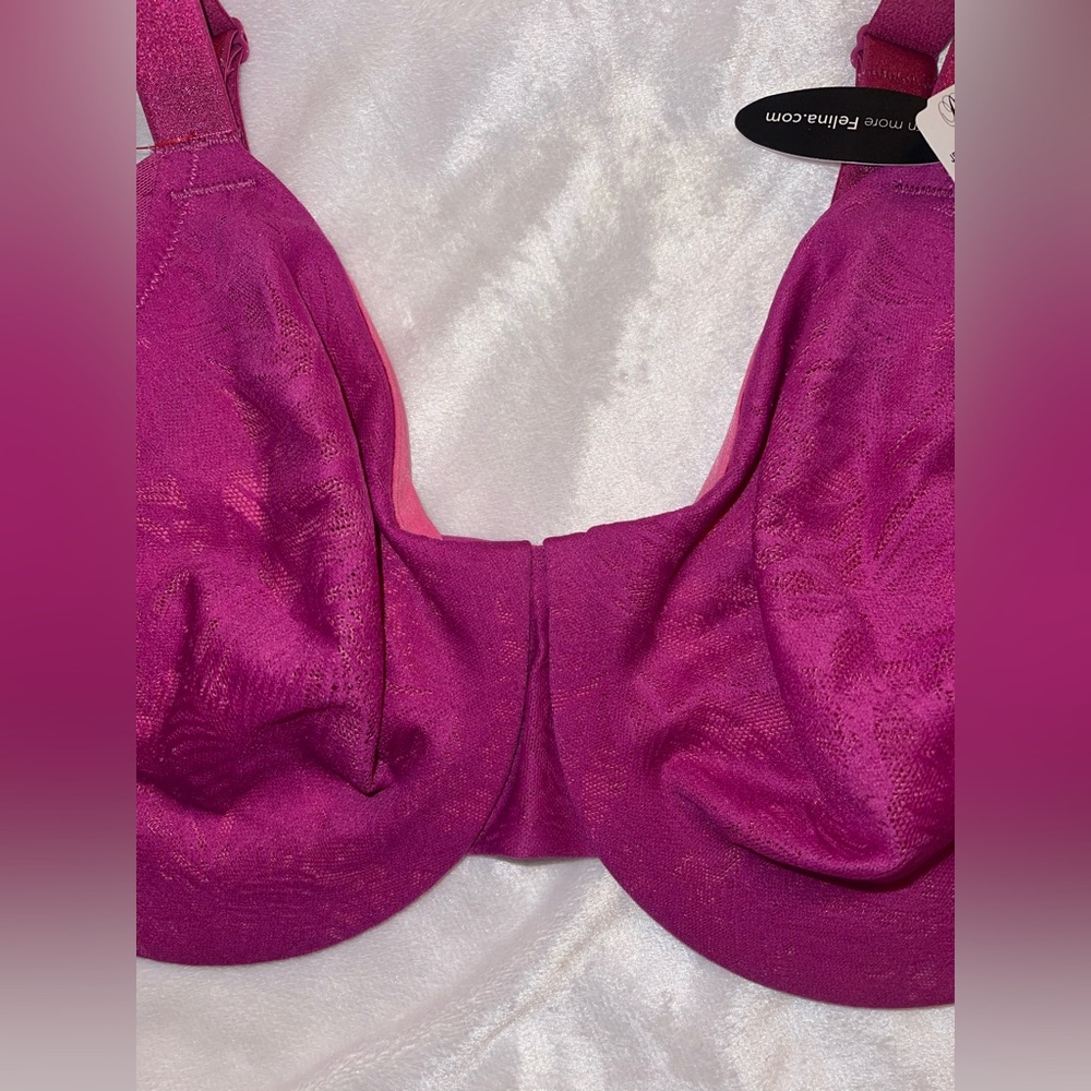 Jessamine Unlined Side Smoothing Minimizer Bra (Wild Aster / Iris Rose, 38DD) - Picture 7 of 11